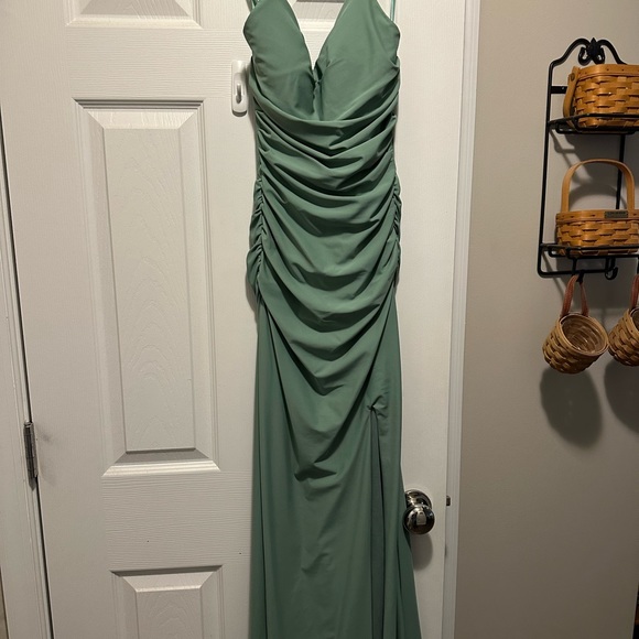 LA FEMME Prom Dress #31572 in Sage - Picture 5 of 5